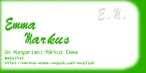 emma markus business card
